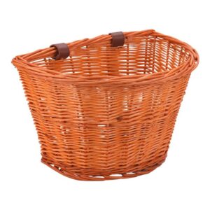 D-shaped Wicker Folding Bicycle Basket