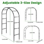 2Pcs Or 1Pcs Options 7.87Ft H X 4.59Ft W Adjustable Metal Garden Arches DIY Outdoor Trellis For Climbing Plants Wedding Arch Decoration Iron Arbor For Backyard Garden Entrance