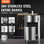 304 Stainless Steel Kettle, 16 GALLON Beer Brew Fermentor, Brew Bucket Fermentor For Brewing, Home Brewing Supplies With Base, Kettle Stock Pot Includes Lid, Handle, Valve, Spigot, Thermometer