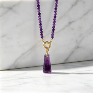 Adjustable Metal Clasp Womens Necklace Handmade Beaded