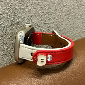 Cartoon-style Fashionable Leather Watch Strap With Double Studs