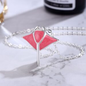 Womens Nautical-Style Manta Ray Pendant Necklace