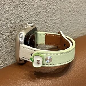 Cartoon-style Fashionable Leather Watch Strap With Double Studs