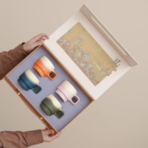 New Ceramic Kiln-change Coffee Cup Gift Box Set