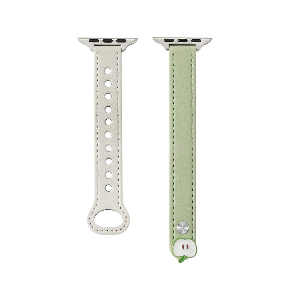 Cartoon-style Fashionable Leather Watch Strap With Double Studs