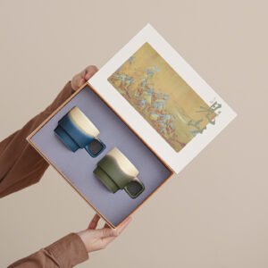New Ceramic Kiln-change Coffee Cup Gift Box Set