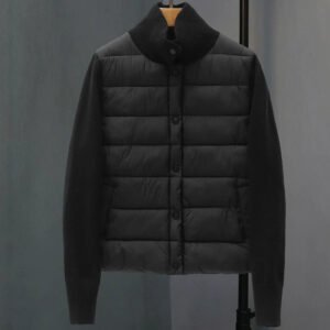 Womens Casual Stand-collar Knitted Cotton Coat