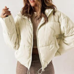 Stand-collar Puffer Cotton-padded Coat For Petite Figures