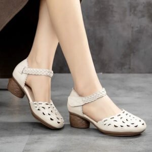 Womens Fashionable Versatile Round-toe Hollow-out Flat Shoes