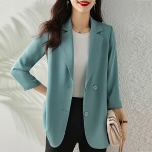 Spring Autumn Lightweight High-end Chiffon Casual Blazer