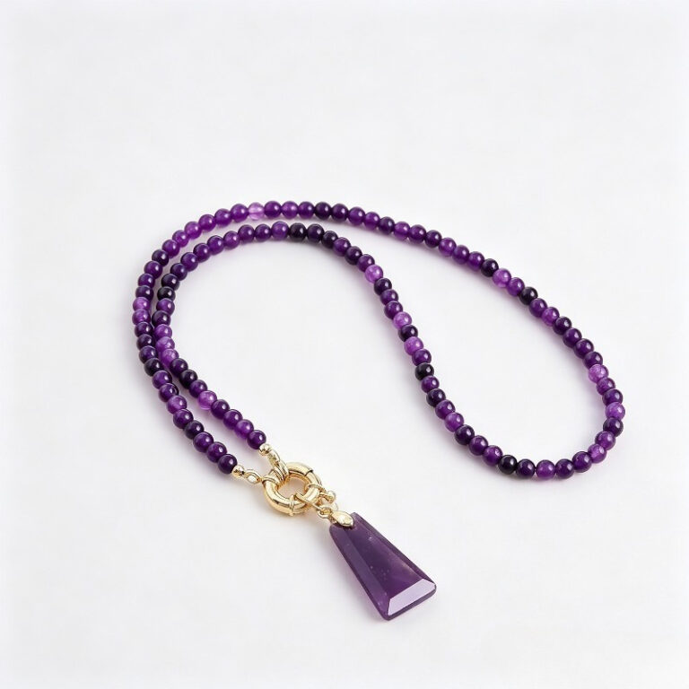Adjustable Metal Clasp Womens Necklace Handmade Beaded