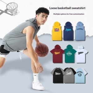 Basketball Jersey Split Hoodie Short Sleeve