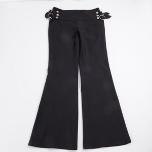 Low-rise Slim-fit Bootcut Pants With Metal Buttons