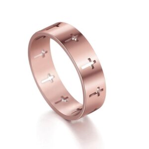 Minimalist Stainless Steel Hollow Cross Ring