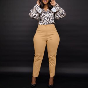 Womens Casual Professional Solid-Color Dress Pants