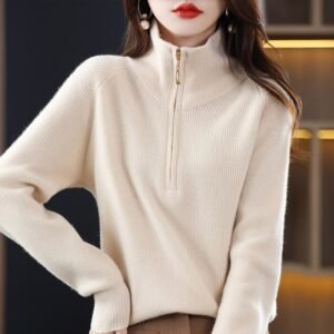 Niche Lapel Versatile Long-sleeve Pullover Sweater