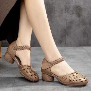 Womens Fashionable Versatile Round-toe Hollow-out Flat Shoes