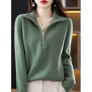 Niche Lapel Versatile Long-sleeve Pullover Sweater