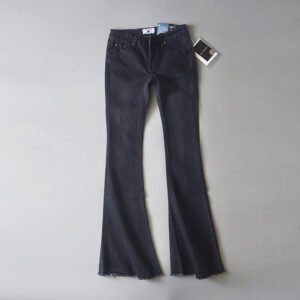Retro Denim Low-rise Frayed Bell-bottoms