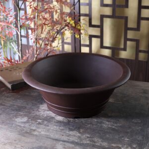 Double Wire Loop Wide Mouth Purple Clay Flower Pot