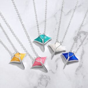 Womens Nautical-Style Manta Ray Pendant Necklace