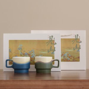 New Ceramic Kiln-change Coffee Cup Gift Box Set