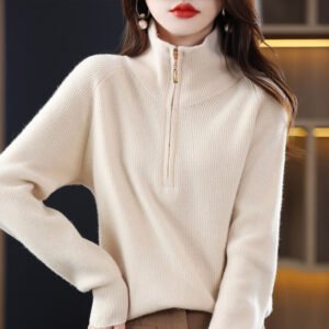 Niche Lapel Versatile Long-sleeve Pullover Sweater