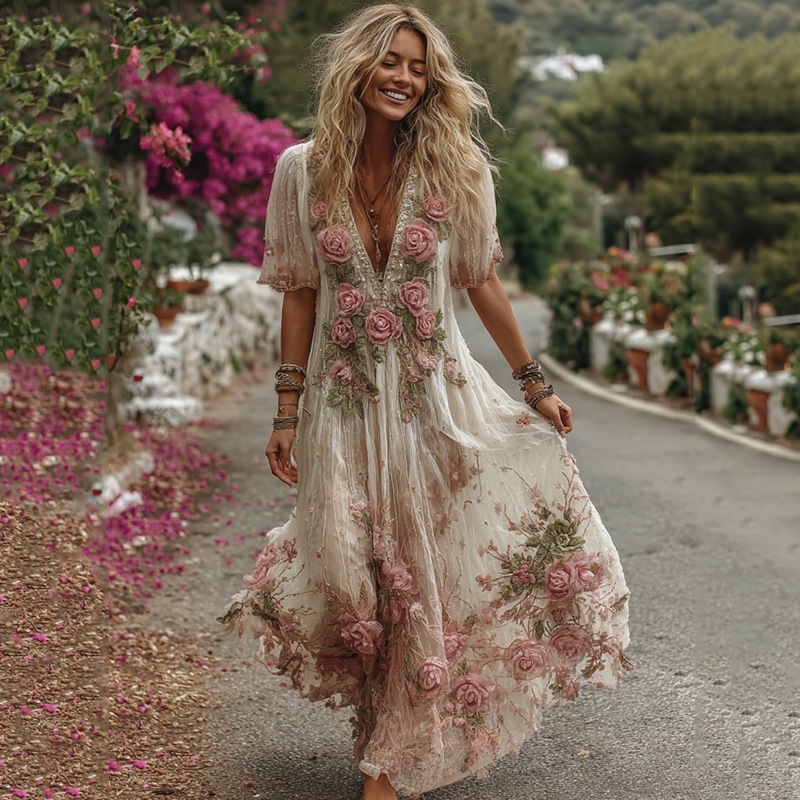 Women's Floral Print Pleated Skirt