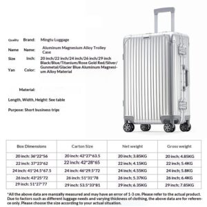 Aluminum-magnesium Alloy Trolley Case With Universal Wheels And A Combination Lock