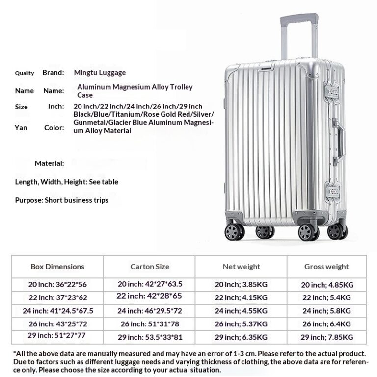 Aluminum-magnesium Alloy Trolley Case With Universal Wheels And A Combination Lock