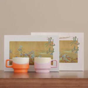 New Ceramic Kiln-change Coffee Cup Gift Box Set