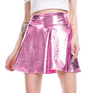 Fashionable Solid-color Flared Pleated Skirt For Women