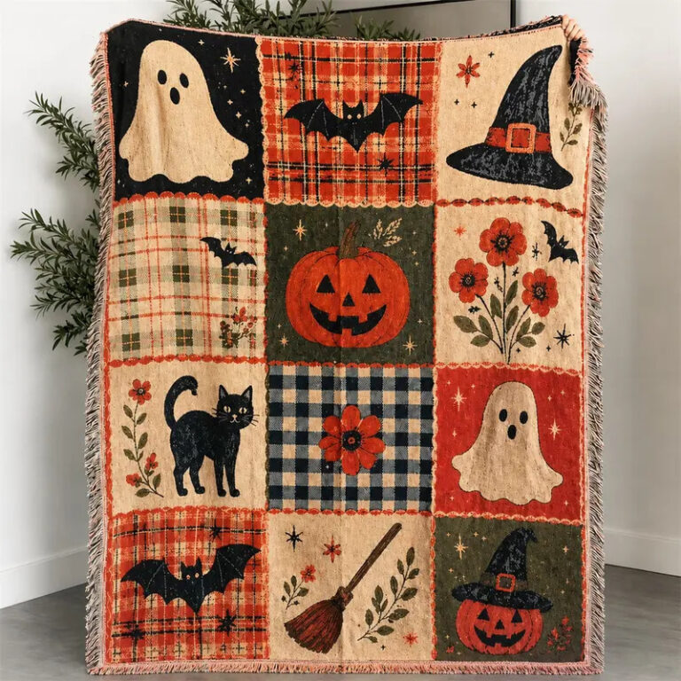 New Halloween Pumpkin Ghost Blanket Cover