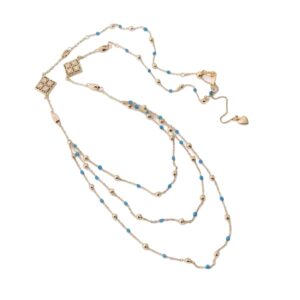 Blue Beaded Multi-layered Necklace
