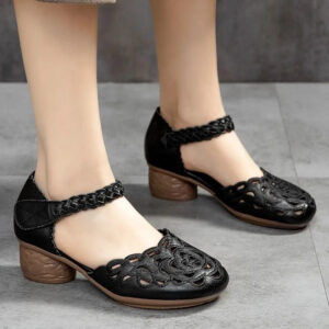 Womens Fashionable Versatile Round-toe Hollow-out Flat Shoes