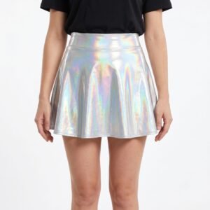 Fashionable Solid-color Flared Pleated Skirt For Women