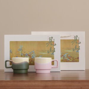 New Ceramic Kiln-change Coffee Cup Gift Box Set