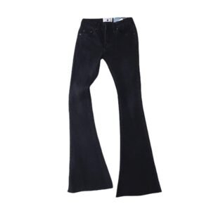 Retro Denim Low-rise Frayed Bell-bottoms