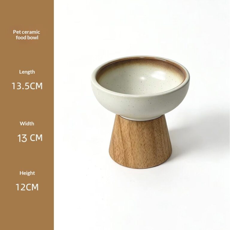 Ceramic Wide-mouth Cat Food Dish Dog Bowl
