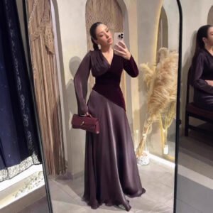 Womens Elegant Waist-cinching Long Dress