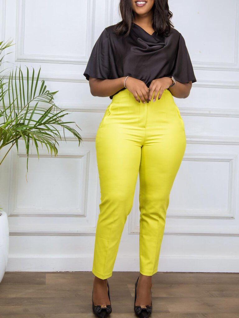 Womens Casual Professional Solid-Color Dress Pants