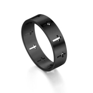 Minimalist Stainless Steel Hollow Cross Ring