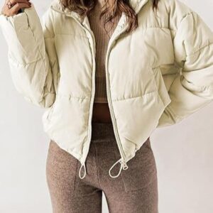 Stand-collar Puffer Cotton-padded Coat For Petite Figures