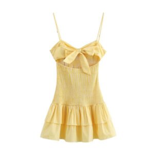 Womens Bow-Knot Back-Cutout Dress