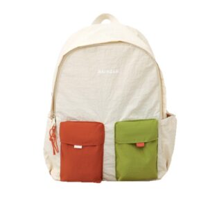 Color-block Design Backpackcasual Cute And Versatile