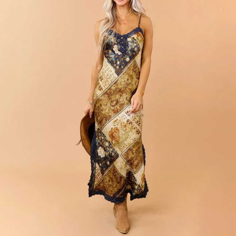Casual And Versatile Strap-printed Dress For Women