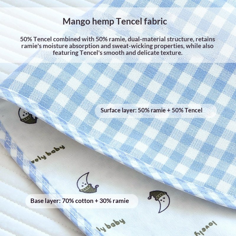 Baby Sweat-absorbent Breathable Ramie Tencel Pillowcase