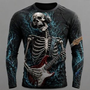 Printed Mens Long-Sleeve T-Shirt With A Crew Neck