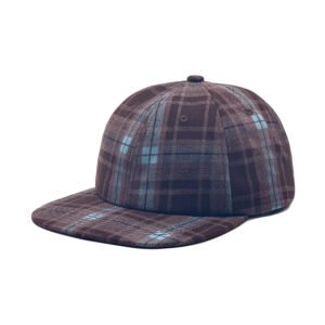 AutumnWinter Woolen Plaid Flat-brim Baseball Cap Vintage Style
