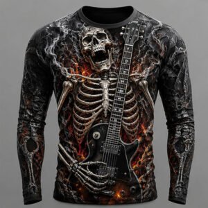 Printed Mens Long-Sleeve T-Shirt With A Crew Neck